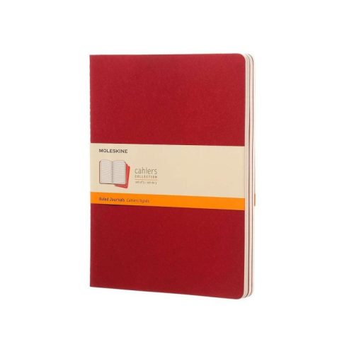 Moleskine Jegyzetfüzet Cahier 3 Darab Ch121 Piros Xl Vonalas