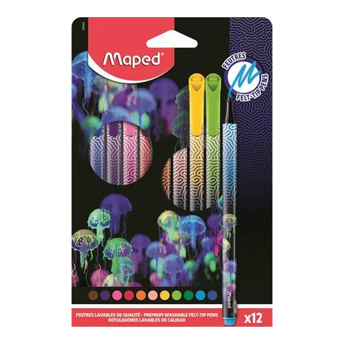 Maped Filctoll Készlet 12 Darab/Csomag Kimosható 0,8 mm Deepsea Paradise