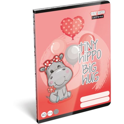 Lizzy Card Füzet Tűzött A/5 Kockás FSC Lollipop Tiny Hippo