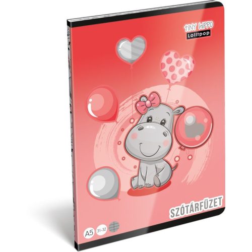 Lizzy Card Füzet Tűzött A/5 Szótár FSC Lollipop Tiny Hippo